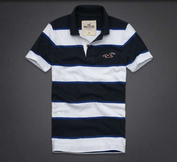 Hình Áo thun Polo Hollister sọc ngang HCO-PS01