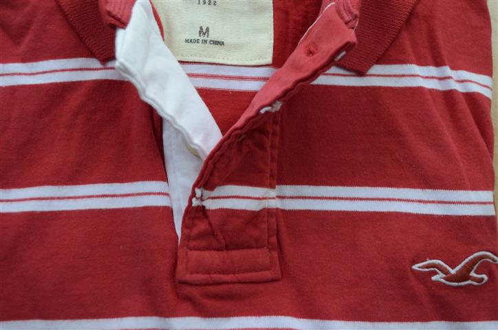 Hình Áo polo hollister sọc đỏ trắng nhập khẩu cao cấp HCO-PS10