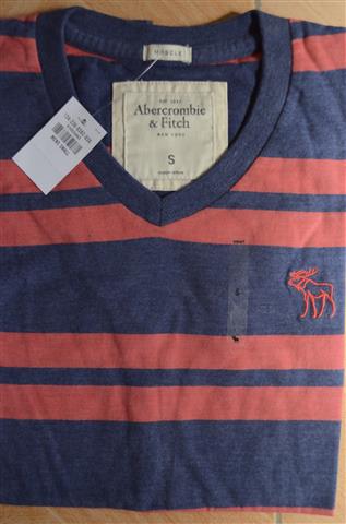 Hình Áo thun nam kẻ sọc ngang A&F Stripe V-Neck Tee AF-TS04