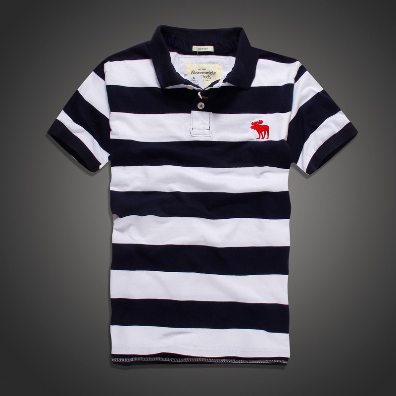 Hình Áo thun nam Abercrombie Striped Polo Shirt AF-PS09