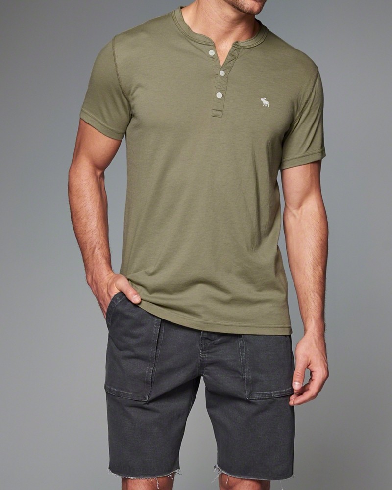 Hình Áo thun cổ trụ Abercrombie & Fitch Iconic Henley AF-CT08