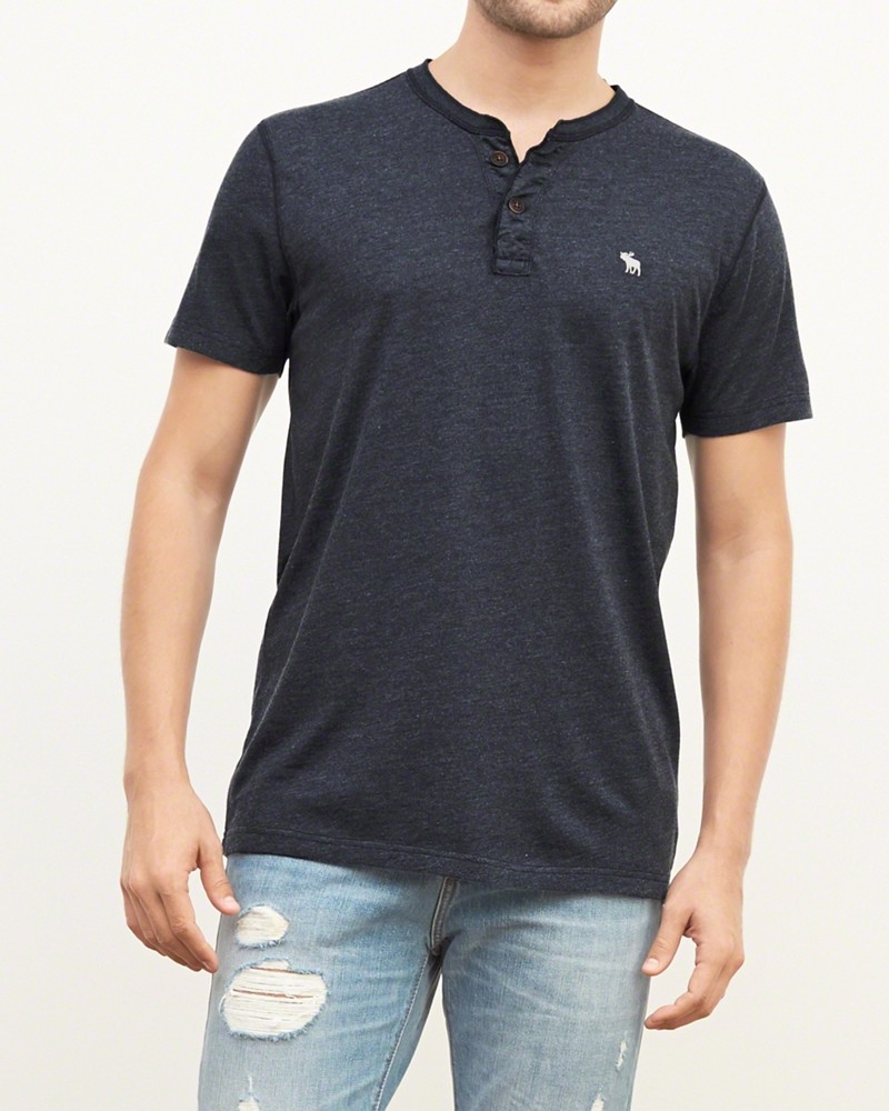 Hình Áo thun cổ trụ nam Abercrombie Muscle Fit Henley AF-CT09