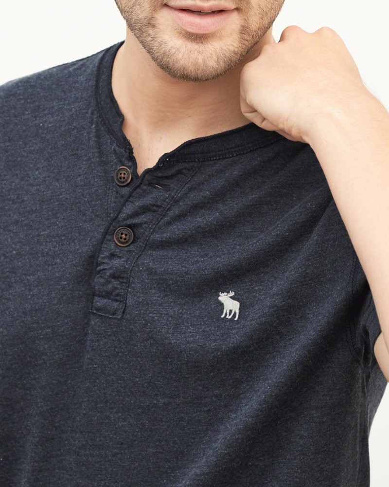 Hình Áo thun cổ trụ nam Abercrombie Muscle Fit Henley AF-CT09