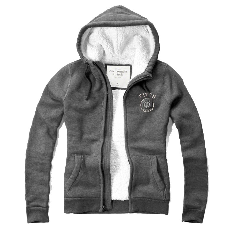 Hình Áo khoác nữ lông cừu Abercrombie Embroidered Logo Graphic Hoodie AF-NK07