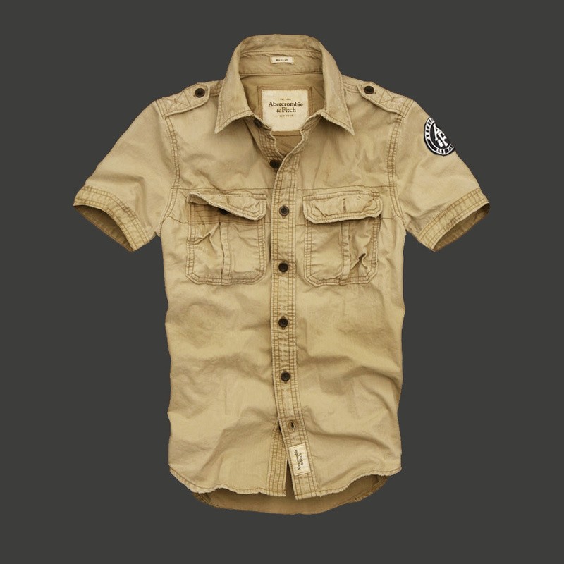Hình Áo sơmi nam Abercrombie Military Button-Up Shirt AF-SM11