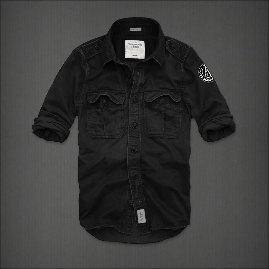 Hình Áo sơmi nam Abercrombie Military Button Shirt AF-SM14