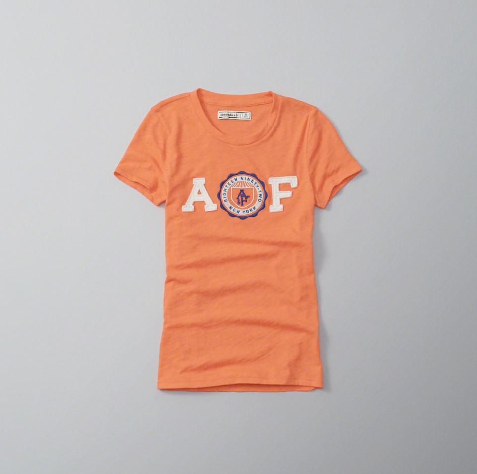 Hình Áo thun nữ Abercrombie Applique Logo Graphic Tee AF-NT62
