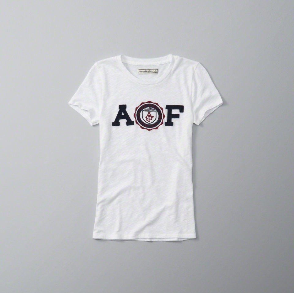 Hình Áo thun nữ Abercrombie Applique Logo Graphic Tee AF-NT63