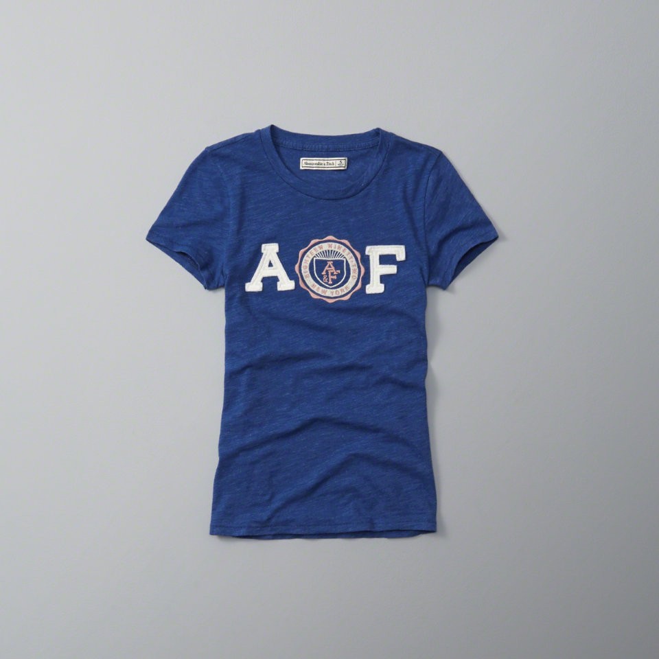 Hình Áo thun nữ Abercrombie Applique Logo Graphic Tee AF-NT64