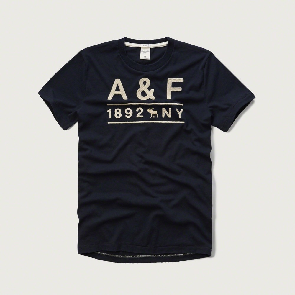 Hình Áo thun nam Abercrombie Applique Logo Graphic Tee AF-T140