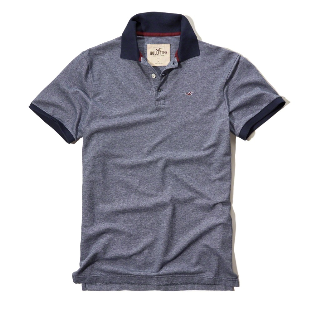 Hình Áo thun nam cổ bẻ Hollister Textured Pique Polo HCO-P40