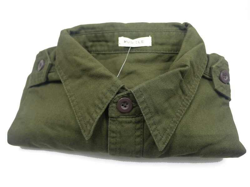 Hình Áo sơmi khaki nam Abercrombie Military Button AF-SM16