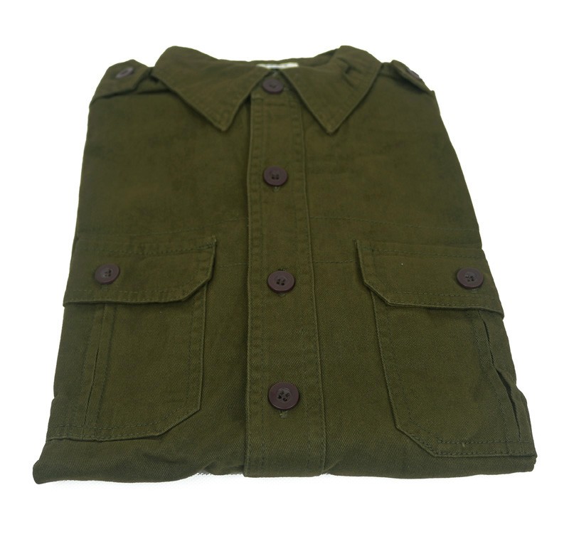 Hình Áo sơmi khaki nam Abercrombie Military Button AF-SM16