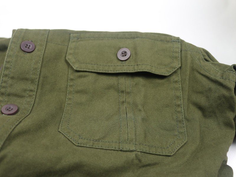 Hình Áo sơmi khaki nam Abercrombie Military Button AF-SM16
