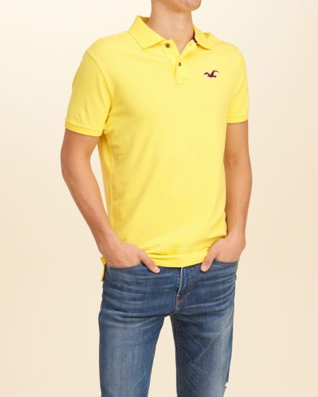 Hình Áo thun nam Hollister HCO-P44 Stretch Pique Polo Yellow