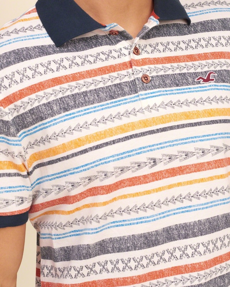 Hình Áo thun nam Hollister Patterned Tipped Pique Polo HCO-P47