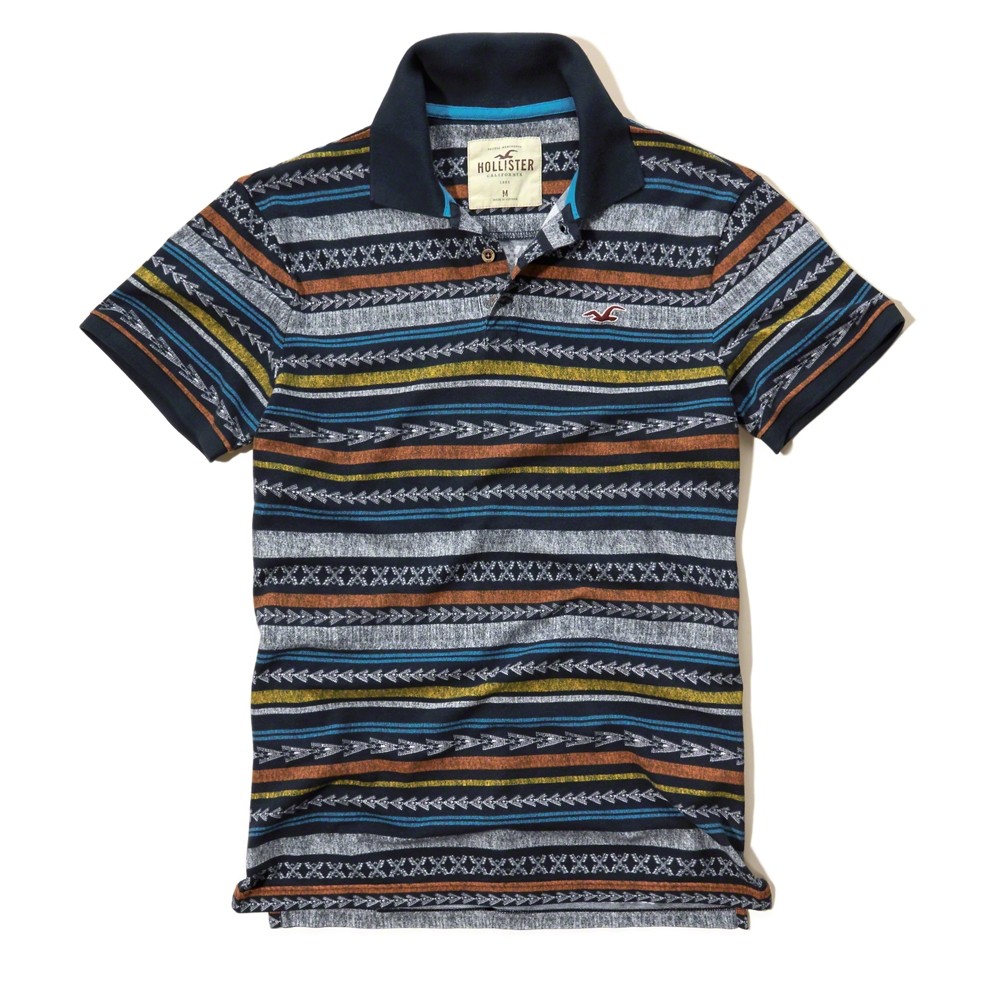 Hình Áo thun nam Hollister Patterned Tipped Pique Polo HCO-P48