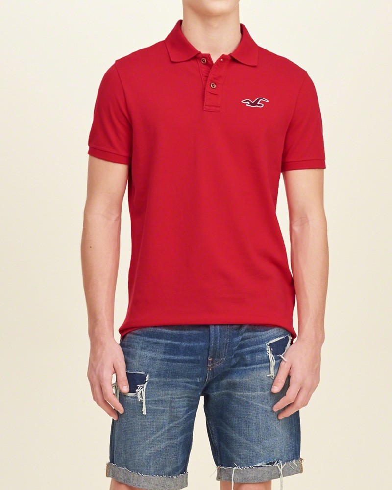 Hình Áo thun nam Hollister HCO-P58 Stretch Pique Polo Red