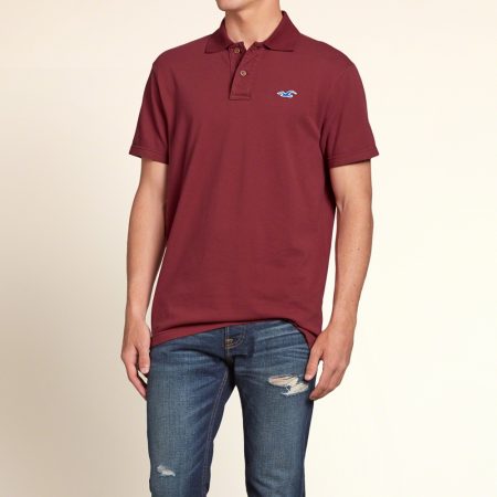 Hình Áo thun nam cổ bẻ Hollister Contrast Icon Polo HCO-P62 Burgundy