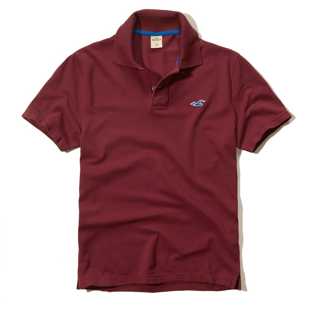 Hình Áo thun nam cổ bẻ Hollister Contrast Icon Polo HCO-P62 Burgundy