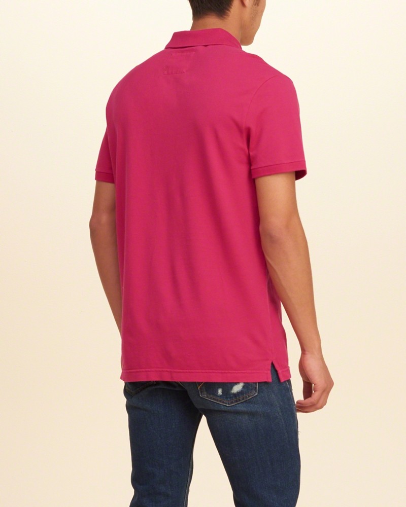 Hình Áo thun nam cổ bẻ Hollister Contrast Icon Polo HCO-P65 Pink