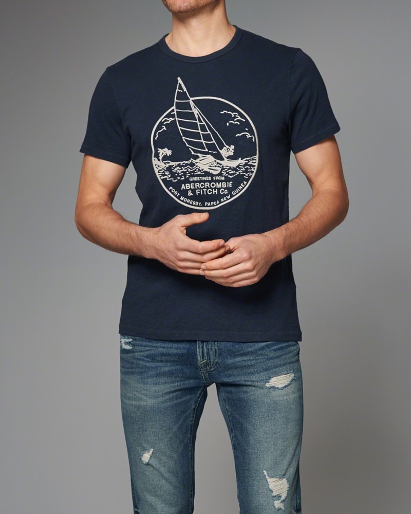 Hình Áo thun nam Abercrombie & Fitch AF-T158 Applique Logo