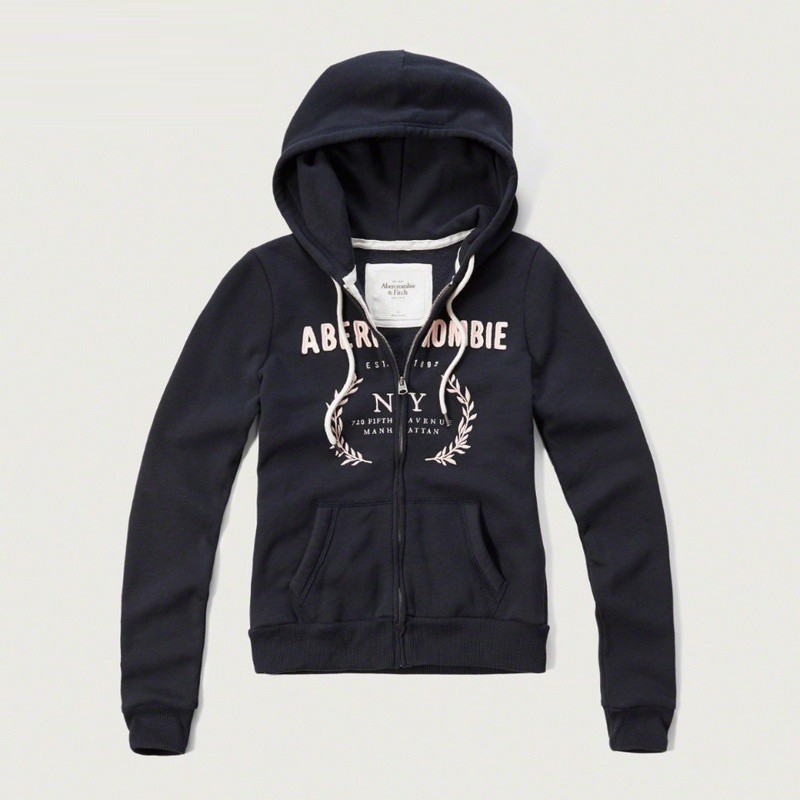 Hình Áo khoác nữ Abercrombie Applique Logo Graphic Hoodie AF-NK10