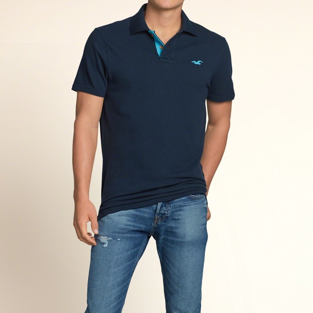 Hình Áo thun polo Hollister HCO-P67 Contrast Icon Polo