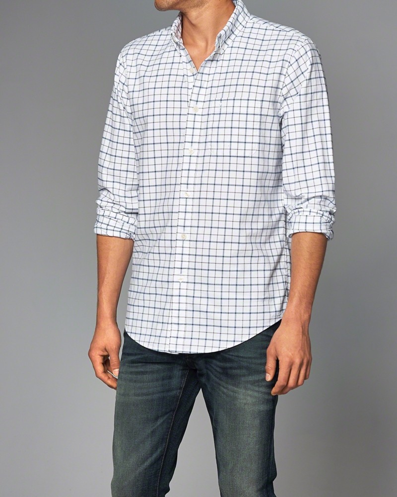 Hình Áo sơmi nam Abercrombie & Fitch AF-US-SM10 Plaid Oxford Shirt