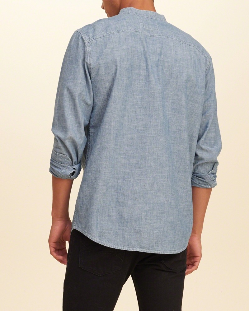 Hình Áo sơmi nam Hollister HCO-US-SM02 Colorblock Chambray