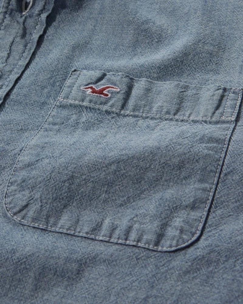 Hình Áo sơmi nam Hollister HCO-US-SM02 Colorblock Chambray