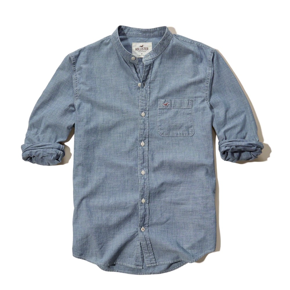 Hình Áo sơmi nam Hollister HCO-US-SM02 Colorblock Chambray