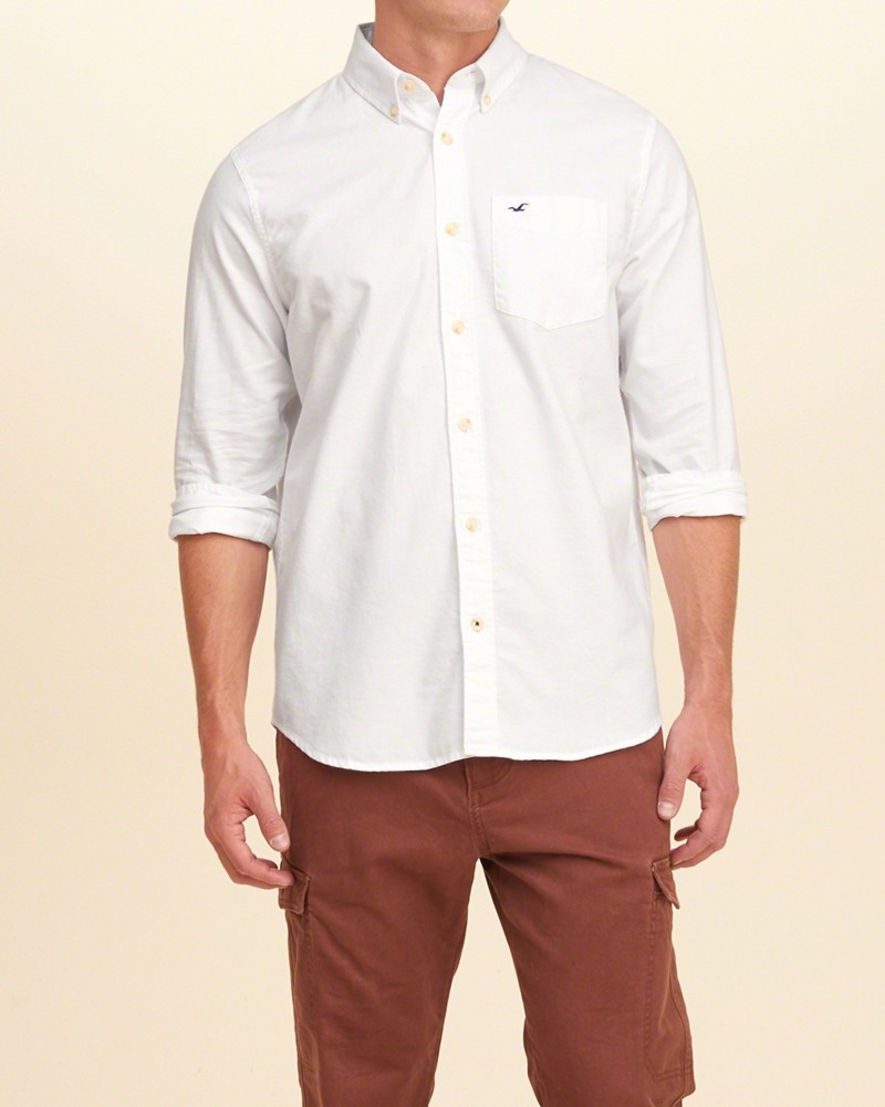 Hình Áo sơmi nam Hollister HCO-US-SM03 Solid Oxford Shirt