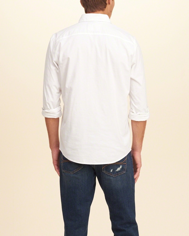 Hình Áo sơmi nam Hollister HCO-US-SM04 Solid Poplin Shirt