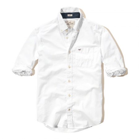 Hình Áo sơmi nam Hollister HCO-US-SM04 Solid Poplin Shirt