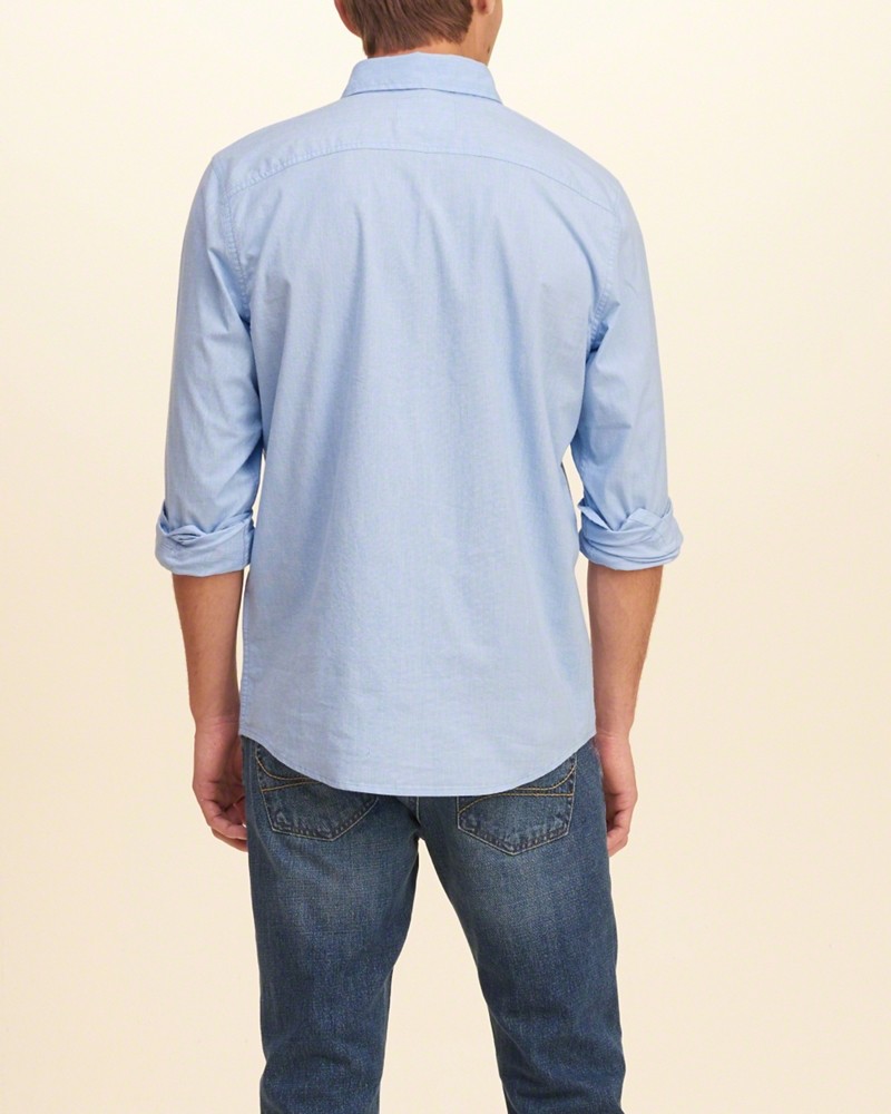 Hình Áo sơmi nam Hollister HCO-US-SM05 Solid Poplin Shirt