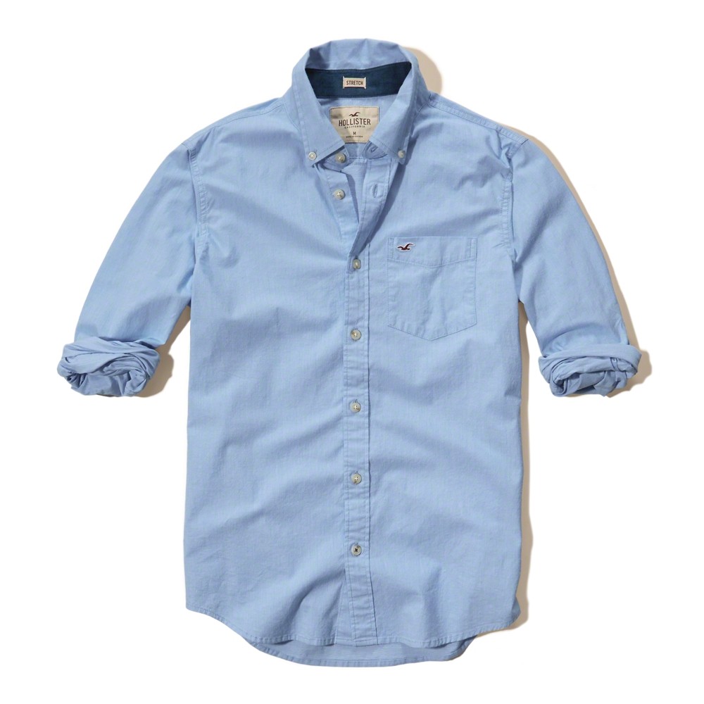 Hình Áo sơmi nam Hollister HCO-US-SM05 Solid Poplin Shirt