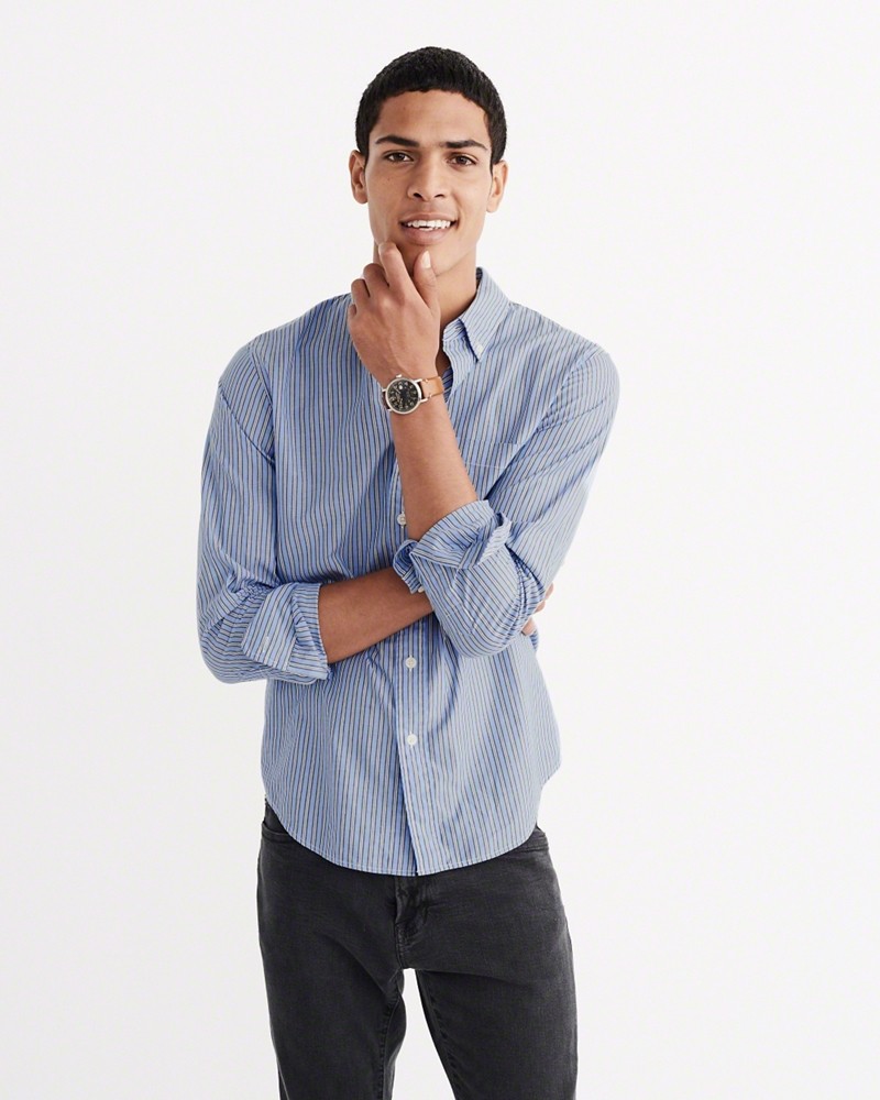 Hình Áo sơmi nam Abercrombie & Fitch AF-US-SM13 Cotton Poplin Shirt