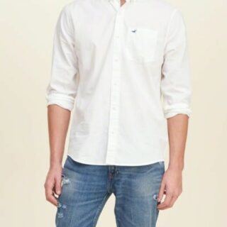 Hình Áo sơmi nam Hollister HCO-US-SM06 Solid Poplin Shirt