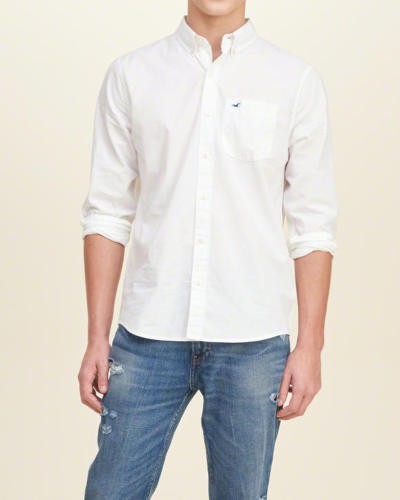 Hình Áo sơmi nam Hollister HCO-US-SM06 Solid Poplin Shirt