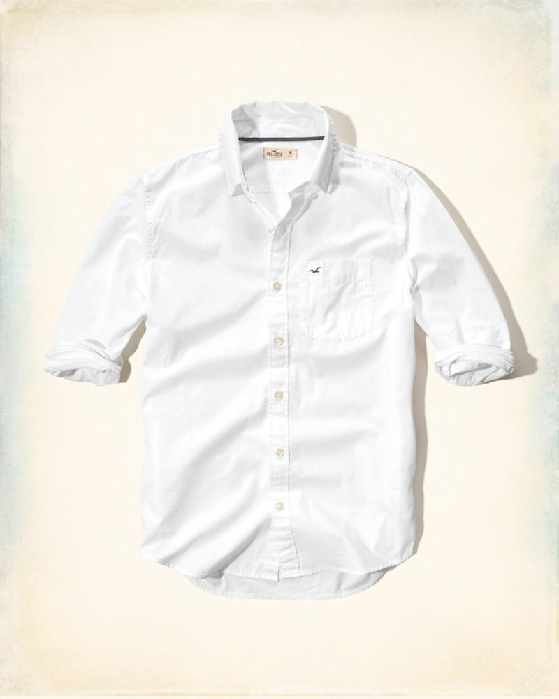 Hình Áo sơmi nam Hollister HCO-US-SM06 Solid Poplin Shirt