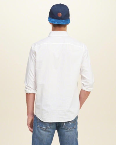 Hình Áo sơmi nam Hollister HCO-US-SM06 Solid Poplin Shirt