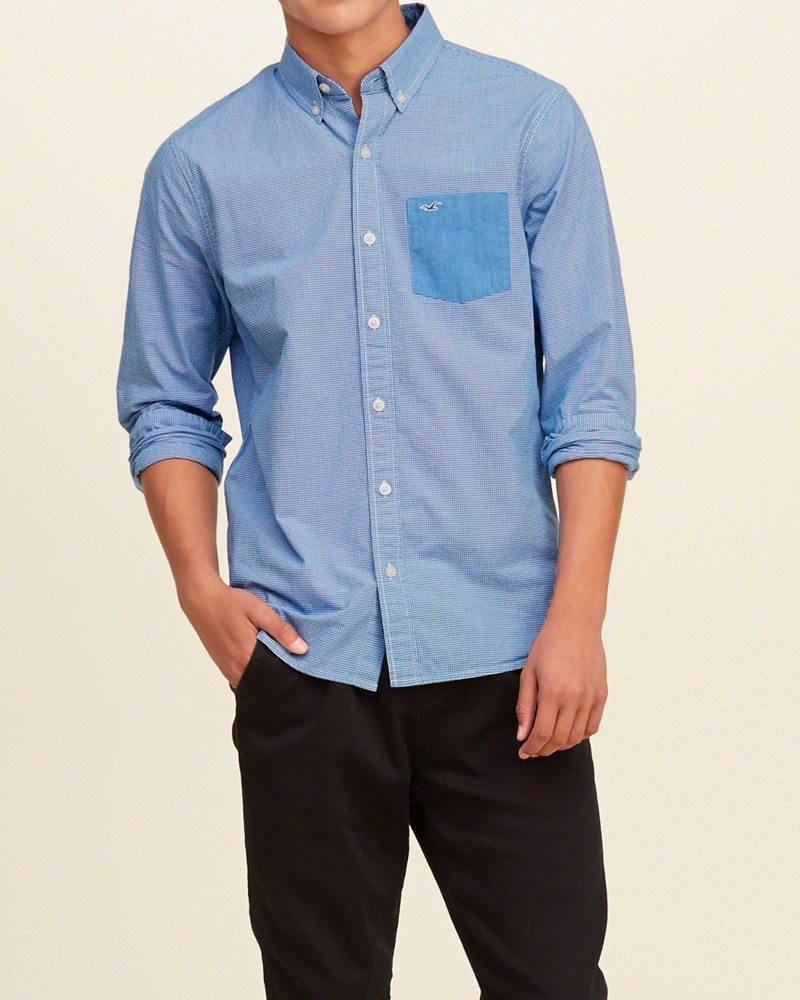 Hình Áo sơmi nam Hollister HCO-US-SM08 Contrast-Pocket