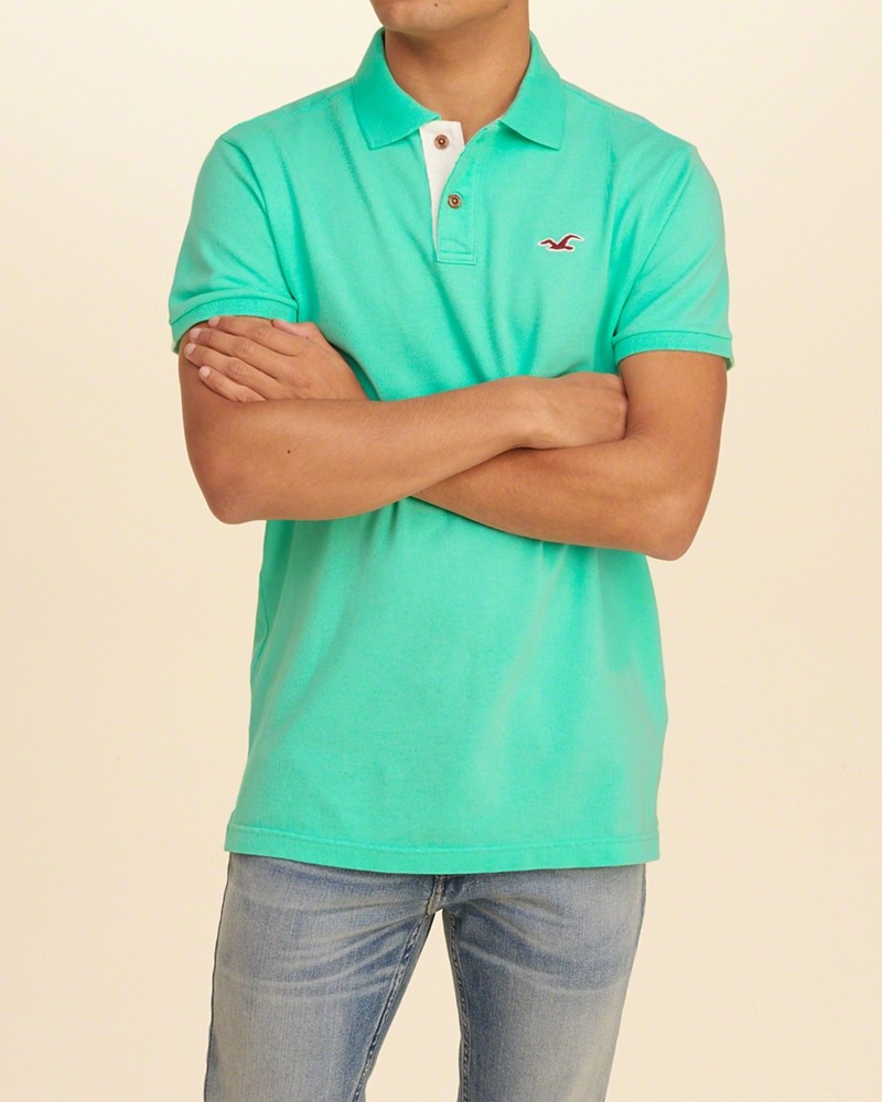 Áo thun nam Hollister HCO-P98 Stretch Pique Icon Mint