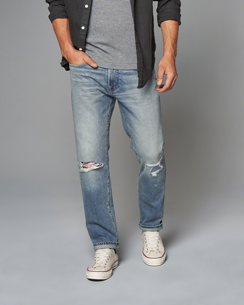 Hình Quần Jean nam Abercrombie & Fitch AF-US-J12 Slim Straight Jeans