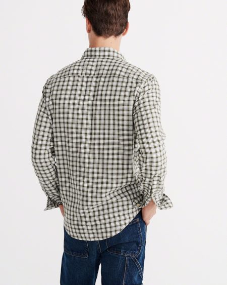 Hình Áo sơmi nam Abercrombie & Fitch AF-US-SM24 Cotton Linen Shirt