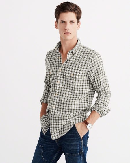 Hình Áo sơmi nam Abercrombie & Fitch AF-US-SM24 Cotton Linen Shirt