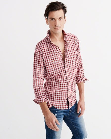 Hình Áo sơmi nam Abercrombie & Fitch AF-US-SM26 Cotton Linen Shirt