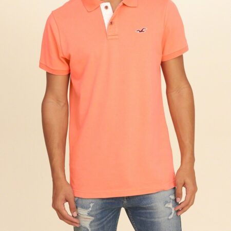 Hình Áo thun nam Hollister HCO-P78 Stretch Pique Icon Bright Orange