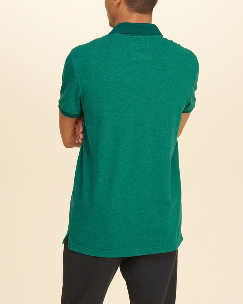 Hình Áo thun nam Hollister HCO-P80 Stretch Pique Icon Heather green